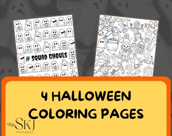 DRUCKBARE Halloween Malvorlagen, Halloween Malvorlagen für Kinder, Halloween Party Aktivität, Halloween Malvorlagen, Sofort Download
