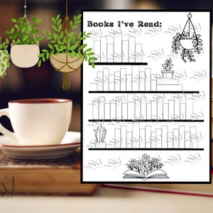 PRINTABLE Books I've Read Bundle, Bookshelf Reading Tracker, Coloring ...