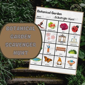 Botanischer Garten Schnitzeljagd Arbeitsblatt - 50er Jahre Mini Exkursion Arbeitsblatt für Kinder - Garten Schnitzeljagd - Mini-Jagd