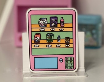 Cat Vending Machine sticker - diecut waterproof vinyl sticker