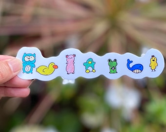 Animal Friends sticker - vinyl diecut waterproof sticker