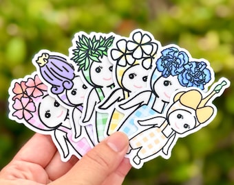 Sonny Angel palaka with pua sticker set - set of 6 kawaii waterproof stickers