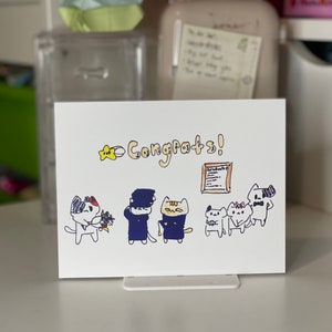 Cat Congratulations Card cute cat card, card for cat lovers, congratulations for any occasion image 1