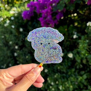Beary Cute - glitter die cut waterproof vinyl sticker