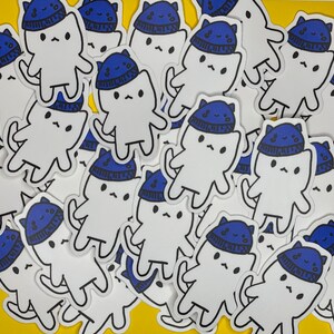 Cat Beanie Sticker (Large) - die cut vinyl waterproof sticker