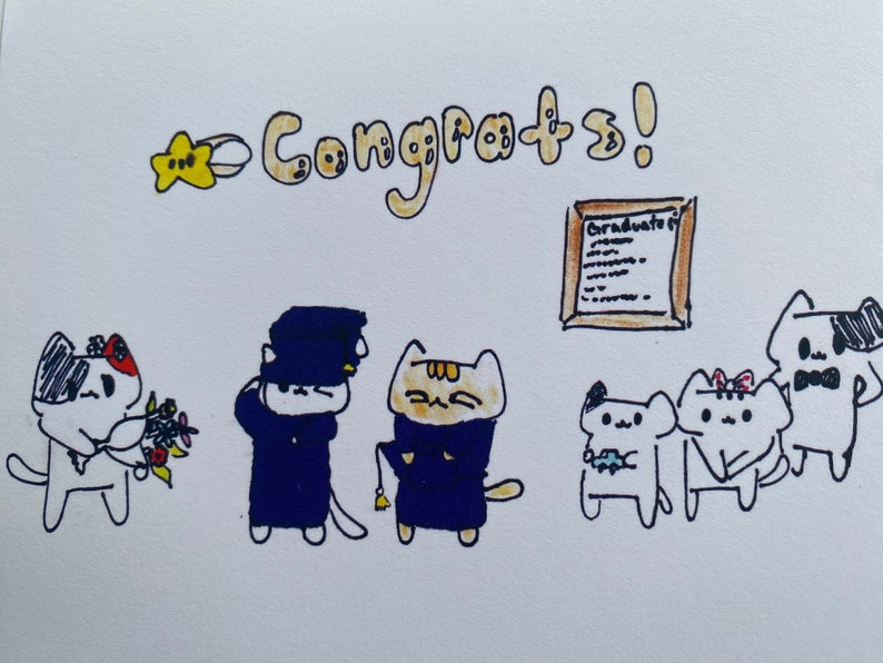 Cat Congratulations Card cute cat card, card for cat lovers, congratulations for any occasion image 4