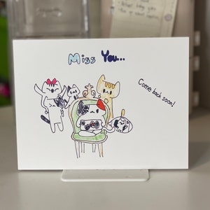 Cat "Missing You" Card - cute cats, miss you card, come back soon, for girlfriend, boyfriend, husband, wife, friend