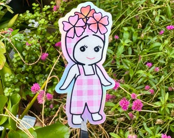 Palaka rosa de Sonny Angel con pegatina holográfica de sakura