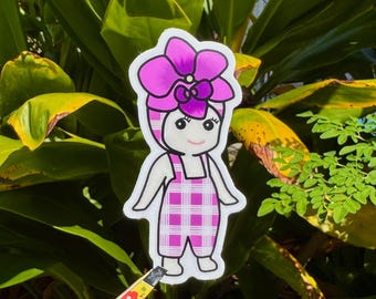 Sonny Angel palaka with pua sticker - purple orchid waterproof vinyl kawaii sticker