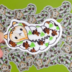 Cat Sleeping Bag sticker - die cut vinyl waterproof sticker