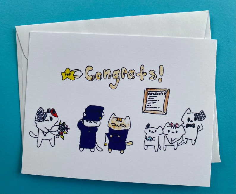 Cat Congratulations Card cute cat card, card for cat lovers, congratulations for any occasion image 2