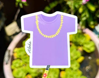 Lei T-Shirt Sticker: Waterproof Transparent Vinyl Decal - Puakenikeni Aloha Design