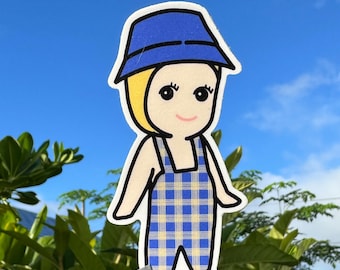 Sonny Angel Palaka Overalls Vinyl Sticker – Kawaii Die Cut