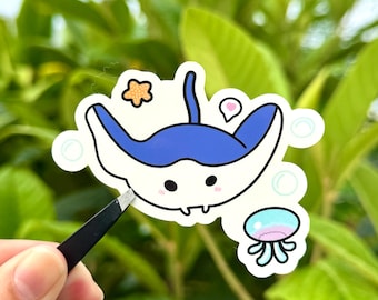 Manta Ray sticker - kawaii die cut vinyl transparent sticker