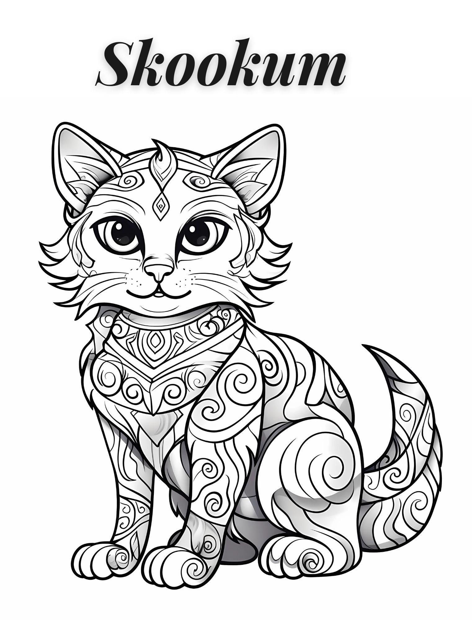 10 Enchanting Cats Coloring Pages, Printable Coloring Page, Printable