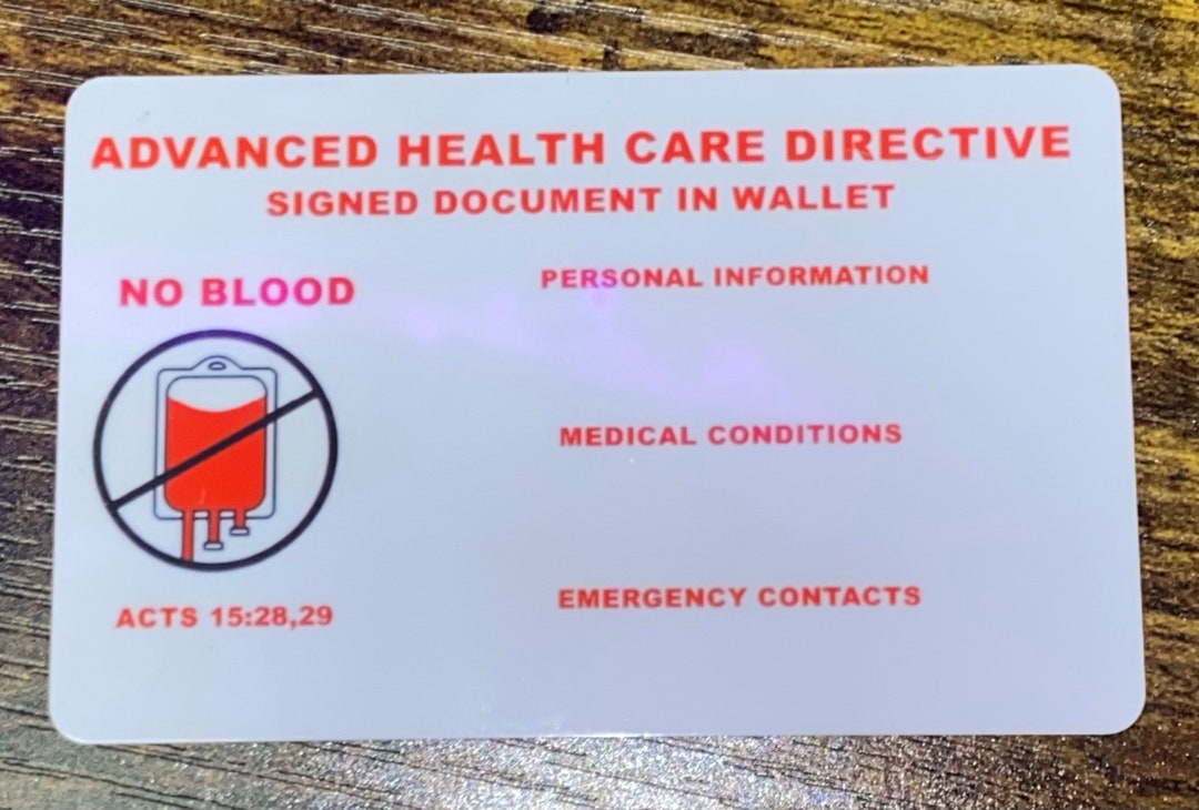 No Blood Card - Etsy