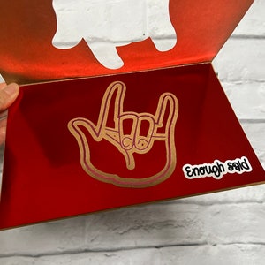 Gebärdensprache "I Love You" Karte | ASL holografische Karte | Valentinstag Liebeskarte | Lustige Geburtstagsgrußkarte | Personalisierbare Karte