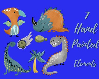 Baby Dragon Clipart: Cartoon PNG Images (Instant Download)