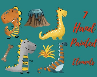 Baby Dragon Clipart: Cartoon PNG Images (Instant Download)