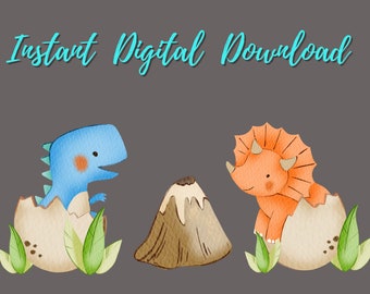 Baby Dragon Clipart: Fantasy Cartoon PNG Images (Instant Download)