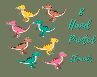 Baby Dragon Clipart: Cartoon PNG Images (Digital Download)