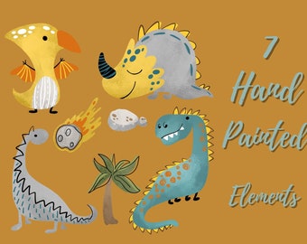 Baby Dragon Clipart: Cartoon PNG Images (Instant Download)