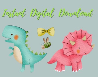 Baby Dragon Clipart: Fantasy Cartoon PNG Images (Instant Download)