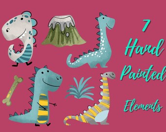 Baby Dragon Clipart: Cartoon PNG Images (Instant Download)