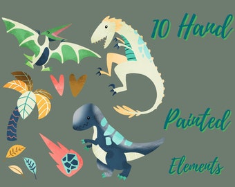Baby Dragon Clipart: Fantasy PNG Images, Commercial Use (Instant Download)