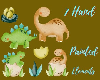 Baby Dragon Clipart: Cartoon PNG Images (Instant Download)