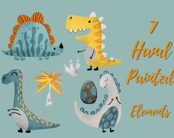 Baby Dragon Clipart: Cartoon PNG Images (Instant Download)