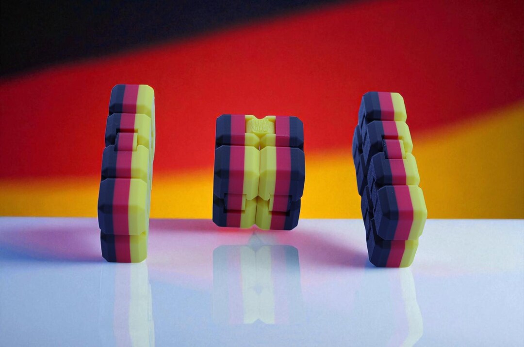 Multicolor Infinity Cube Germany Flag Infinity Cube | 3D Printed Fidget Toy for Stress Relief ...