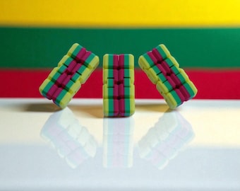Lithuanian Flag Infinity Cube | 3D Printed Fidget Toy for Stress Relief & Focus | Yellow Green Red Cube | Patriotic Desk Toy Gift