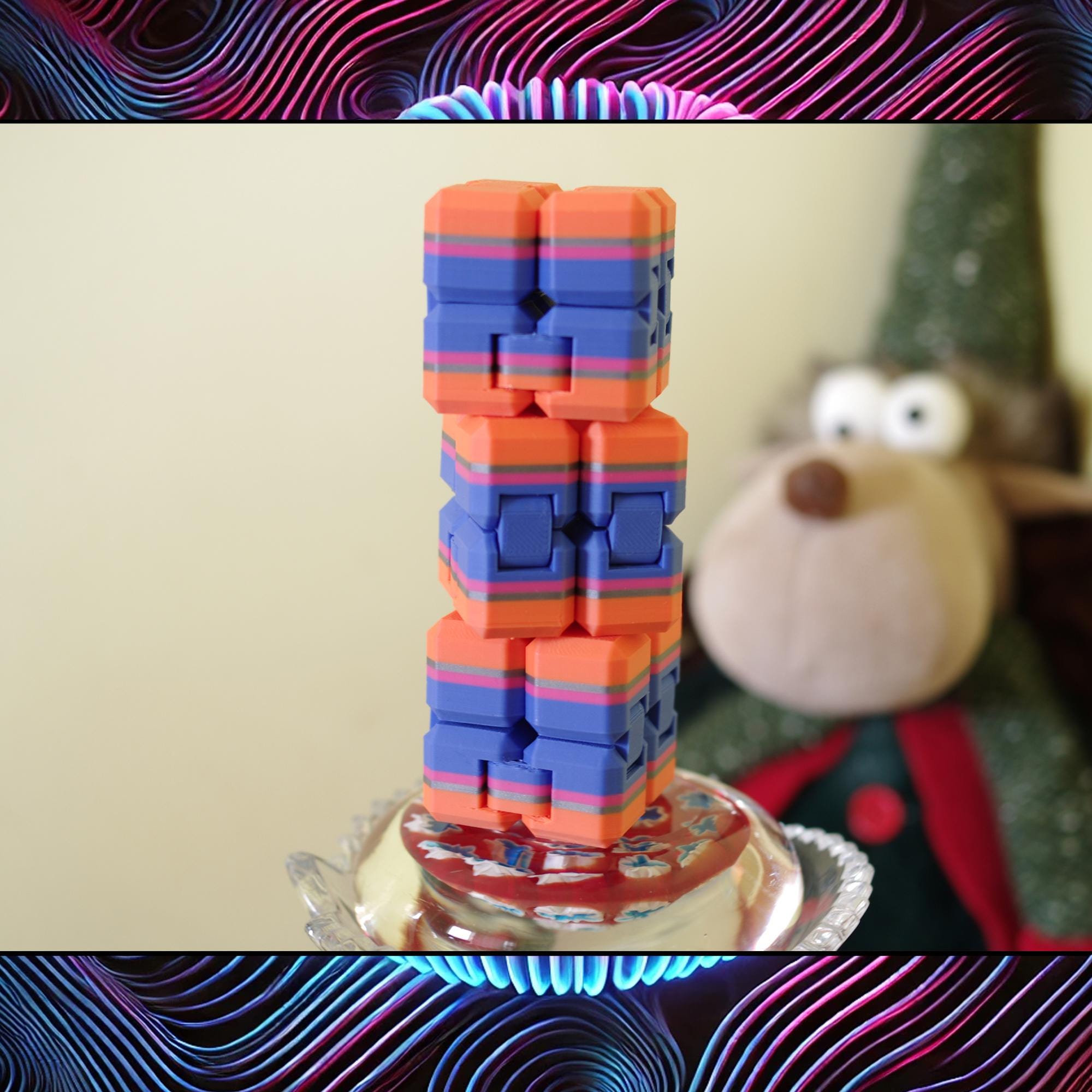 Multicolor Infinity Cube 3D Printed Infinity Cube | Interactive Fidget Toy for Stress Relief ...