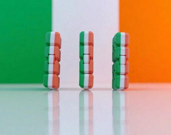Ireland Flag Infinity Cube | 3D Printed Fidget Toy for Stress Relief & Focus | Green White Orange Cube | Irish Desk Toy Gift