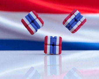 Netherlands Flag Infinity Cube | 3D Printed Fidget Toy for Stress Relief & Focus | Red White Blue Desk Toy | Dutch Gift Idea