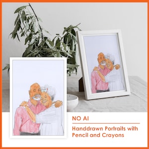Hand-drawn portraits | created with pencil and colored pencils based on a photo