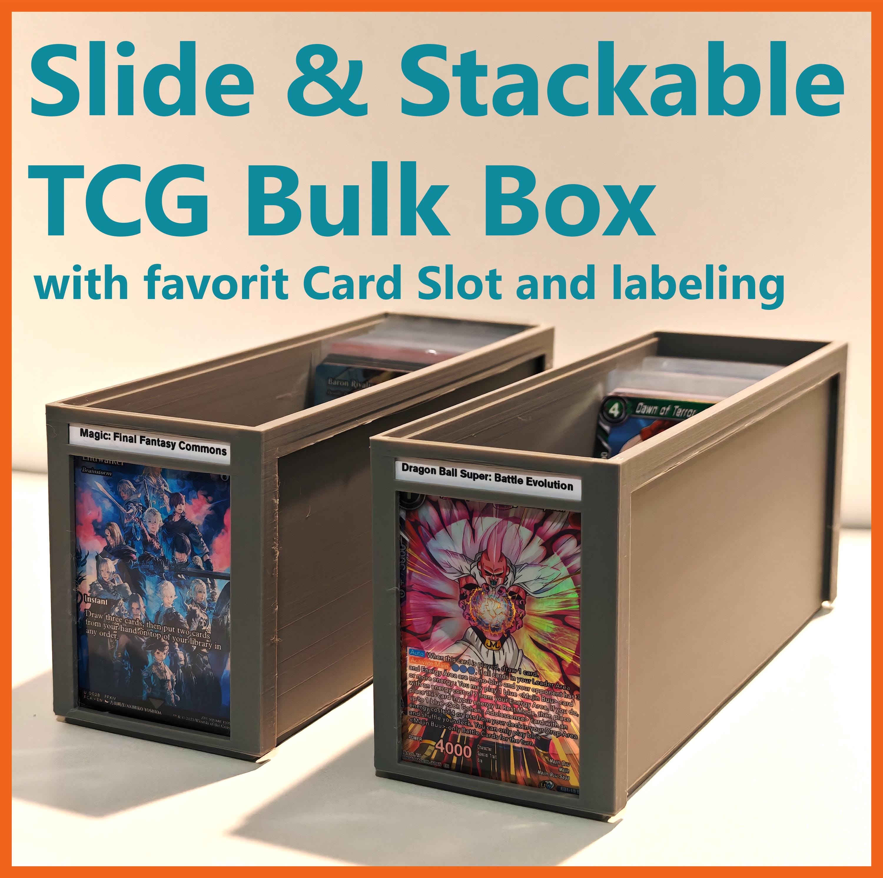 Trading Card Game Bulk Box STL | Stackable & Slidable TCG Bulk Storage Box  - for Magic, Pokemon, Dragonball, One Piece, YUGIOH - Etsy