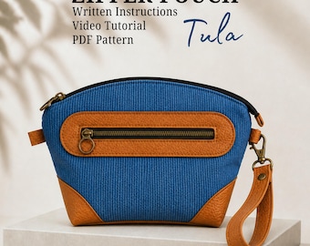 Crossbody Bag, Wristlet Zipper Pouch  or Toiletry Bag beginner friendly sewing pattern with Video Tutorial & Written Instructions