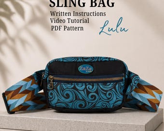 Sling Bag Schnittmuster, Gürteltasche Crossbody, PDF + Video Anleitung (Instant Download)