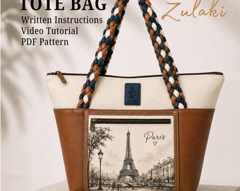 DIY Tote Bag Sewing Pattern PDF, Beginner Friendly Canvas Bag Pattern, Instructions  and Video Tutorial, Instant Download