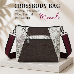 Crossbody Bag Sewing Pattern PDF, Purse Pattern, DIY Handbag, Video Tutorial, Instant Download