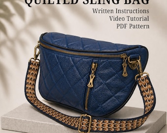 Fanny Pack/ Sling Bag Sewing Pattern, DIY Crossbody zipper bag (PDF + Video Tutorial)