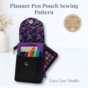 Naaipatroon planner pennenzakje, opberger voor briefpapier (pdf + videotutorial)