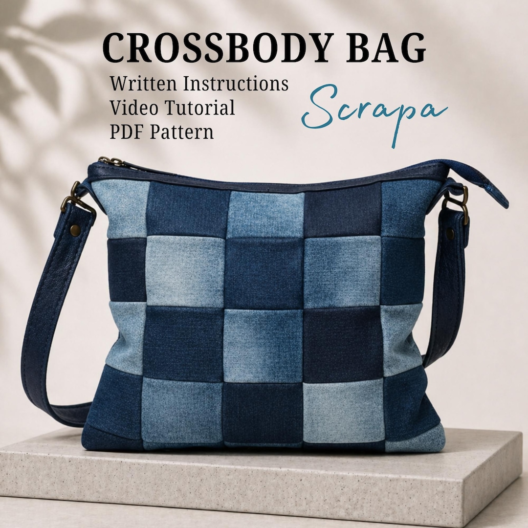 Crossbody Bag Sewing Pattern PDF, Scrap Buster Sewing Project, DIY ...