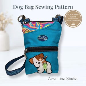 Crossbody Dog Walking Bag Sewing Pattern – Reflective Zipper, Glow Patch (PDF Pattern, Includes Video)