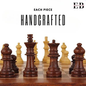 Wooden Handcrafted Foldable Magnetic Chess Board Set with Magnetic Pieces and Extra Queens, Premium Chess Set, Luxury Gift for Him