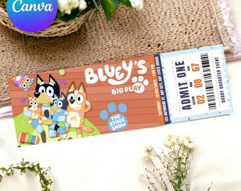 Bluey Digital Ticket Event Show Ticket Template