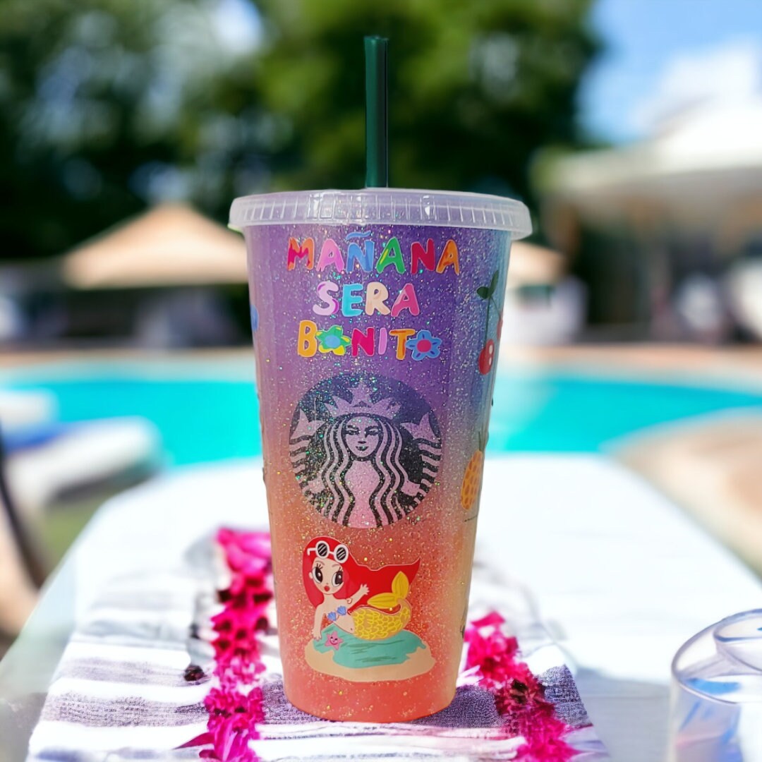 Karol G Starbucks Reusable cup | Bichota | Red | Glitter | Gift 