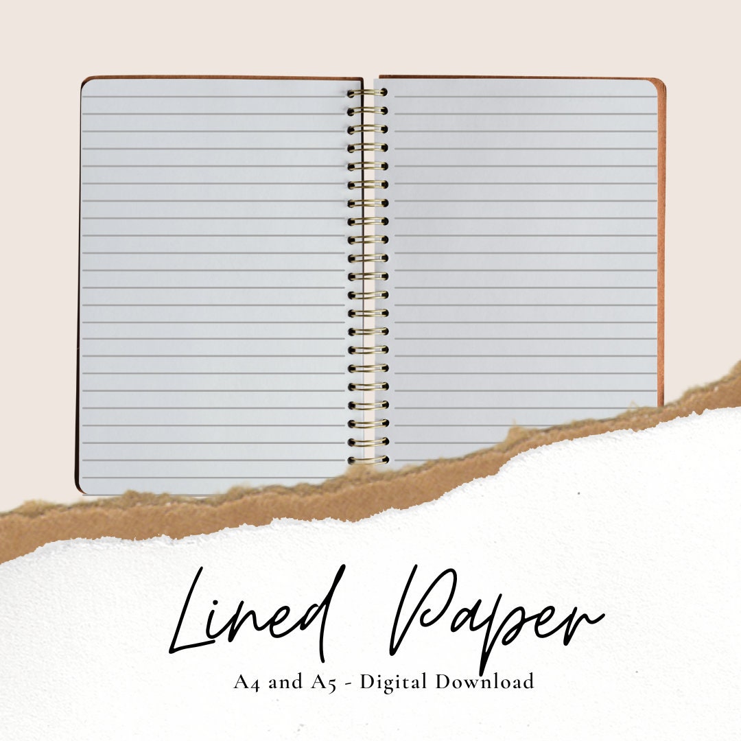 Lined Paper Digital Download A4 and A5 No Margins Etsy